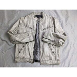 Men's Gray Leather Jacket